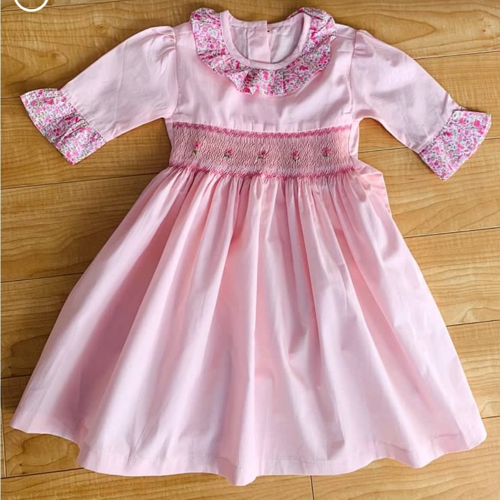 Handmade, smocked dress size 4-5